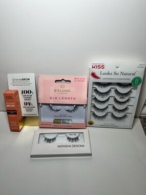 Mixed False Eyelash Lot with Kiss, Eylure, Natasha Denona & Grande Brow